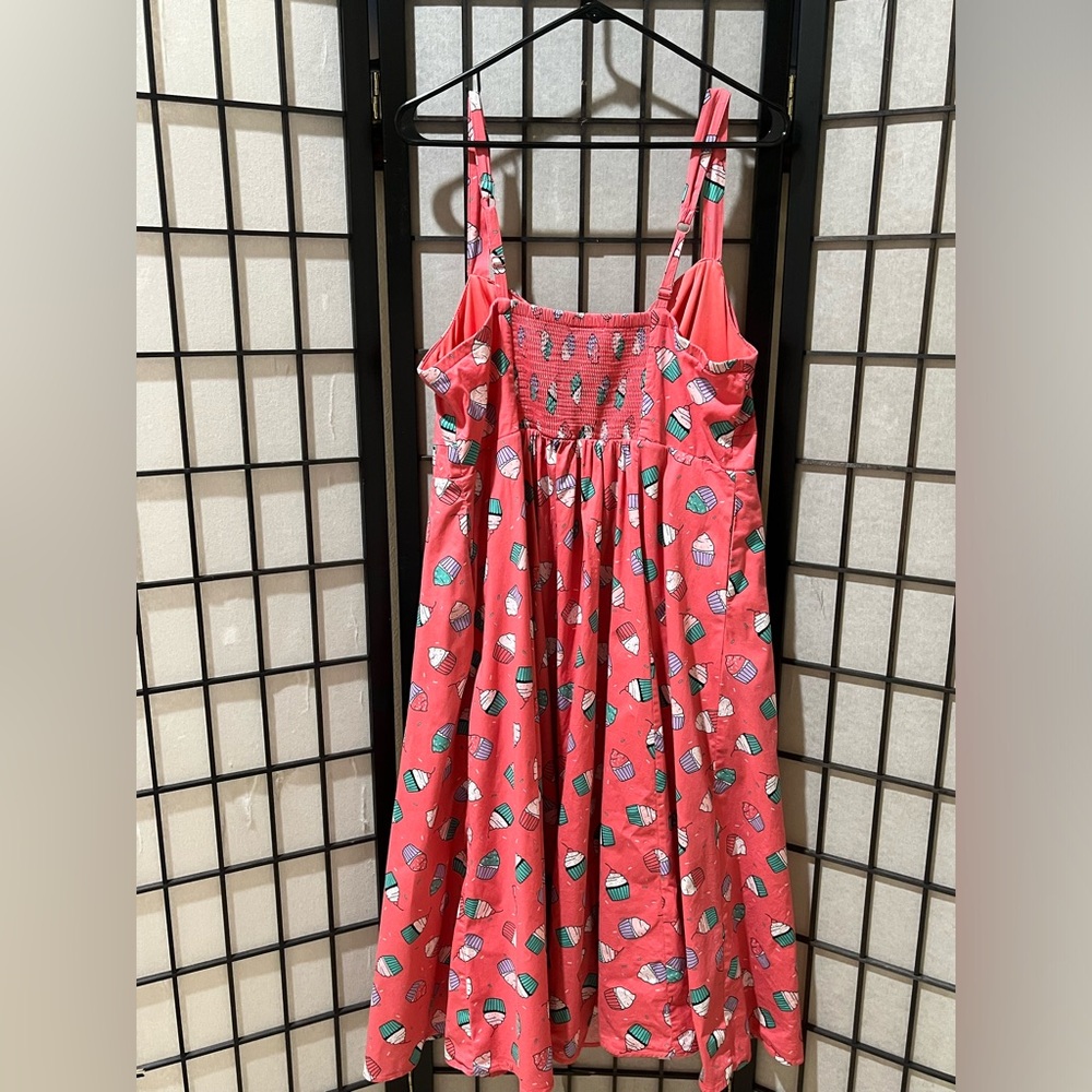 torrid Coral Cupcake Print Sundress with Teal & Lavender Accents TORRID SIZE 1 - Picture 8 of 13